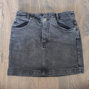 Free People She’s All That Black Denim Mini Skirt Size 28